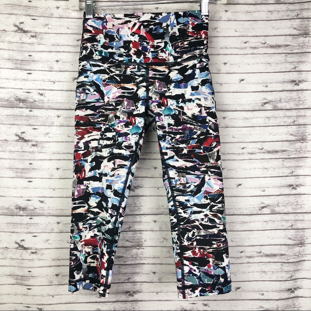 Lululemon Wunder Under Hi-Rise 1/2 Tight Culture Clash Multi Black Crop Leggings